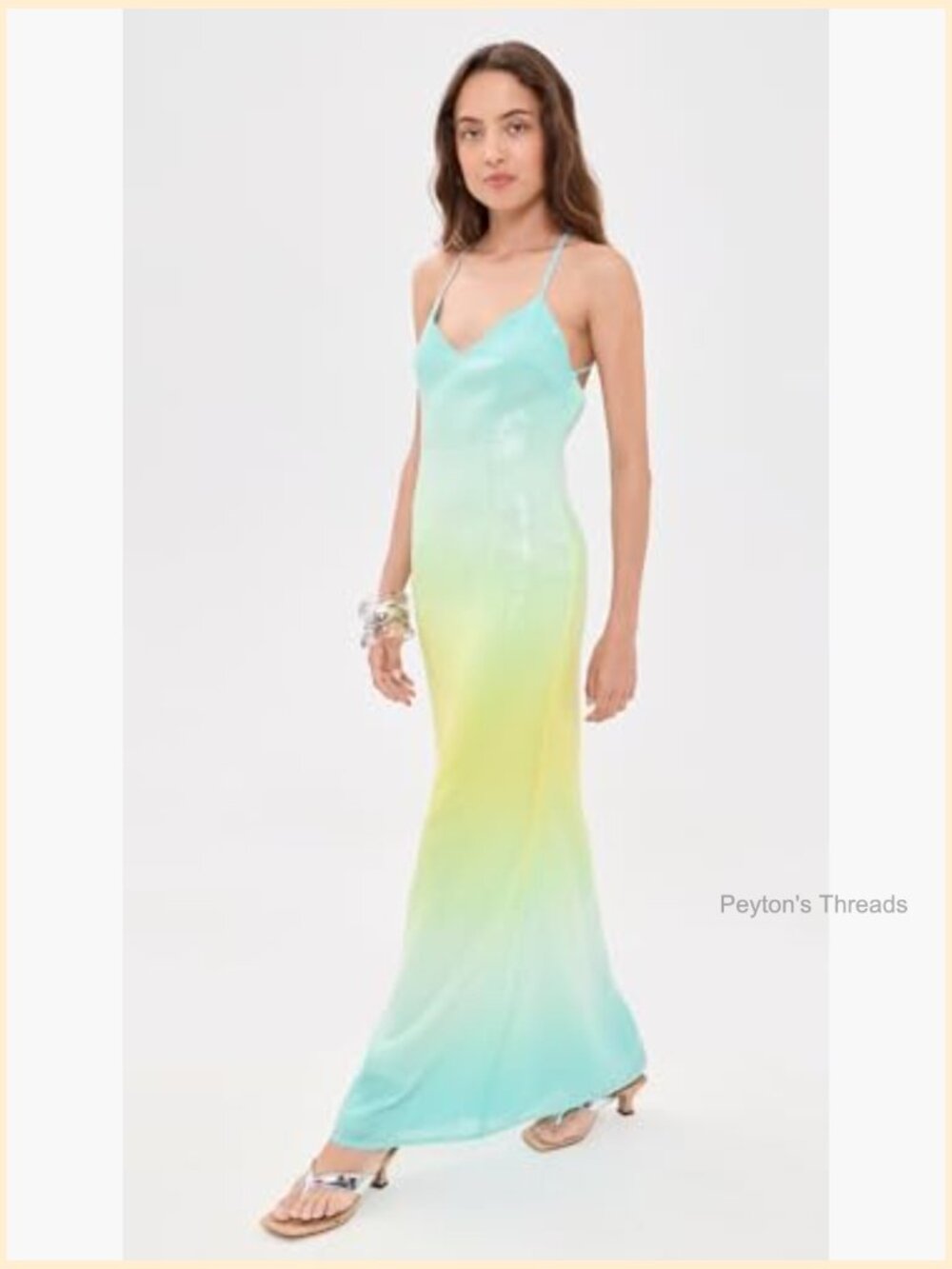 Sequin Maxi Dress with Adjustable Straps - Picture 5 of 6
